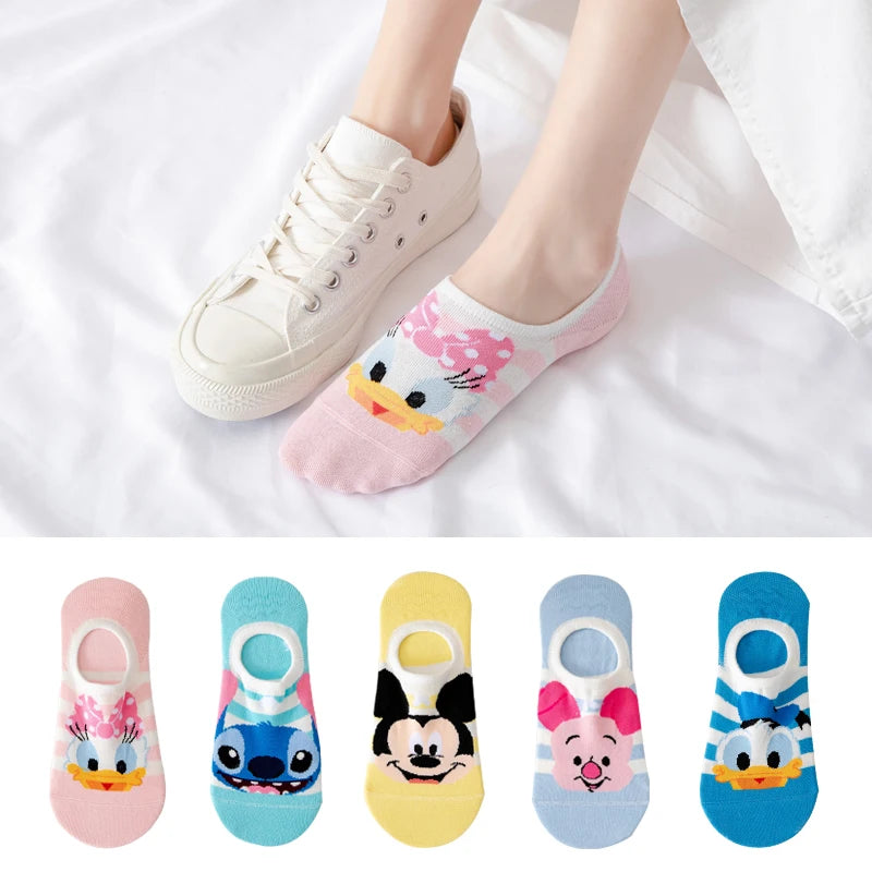 Miniso Disney Summer Casual Cute Women's Socks - 5 Pairs