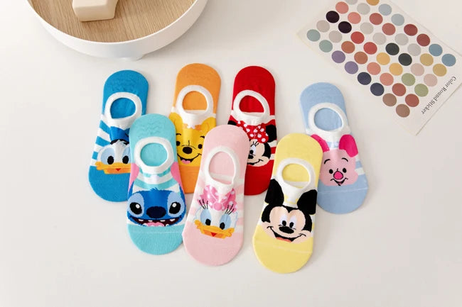 Miniso Disney Summer Casual Cute Women's Socks - 5 Pairs