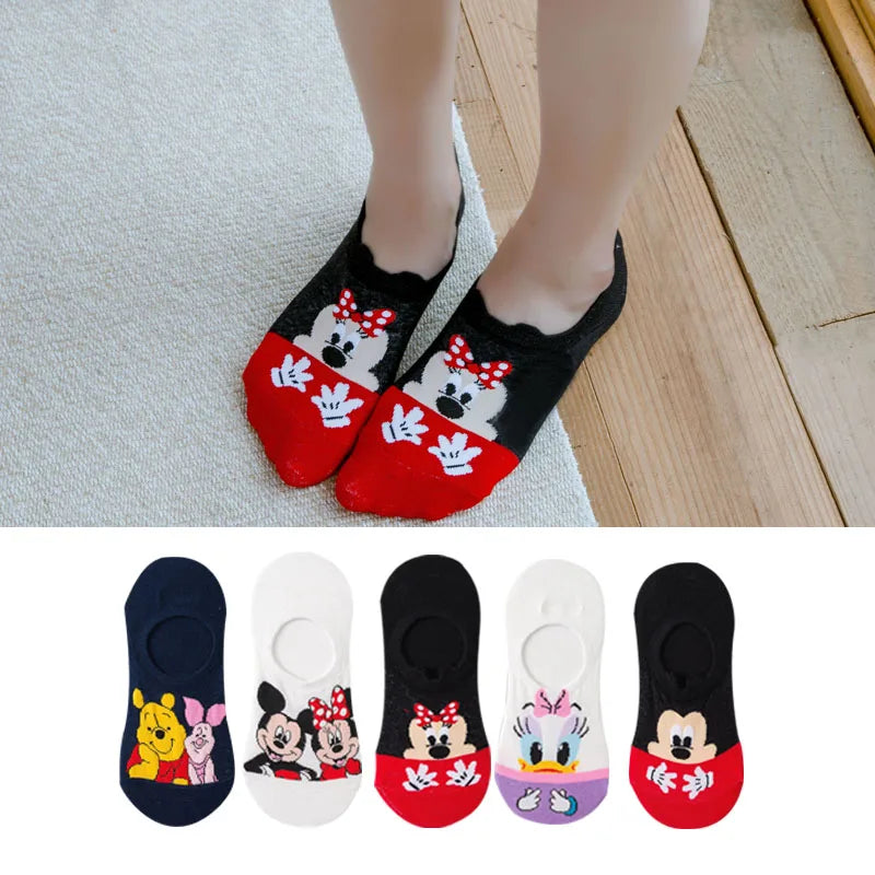 Miniso Disney Summer Casual Cute Women's Socks - 5 Pairs