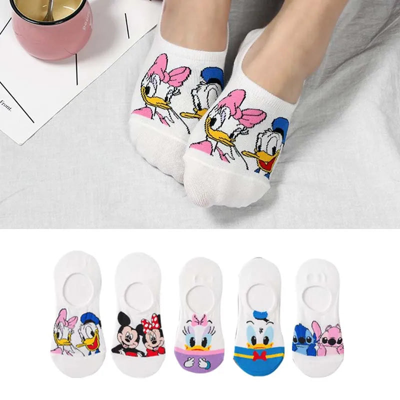 Miniso Disney Summer Casual Cute Women's Socks - 5 Pairs