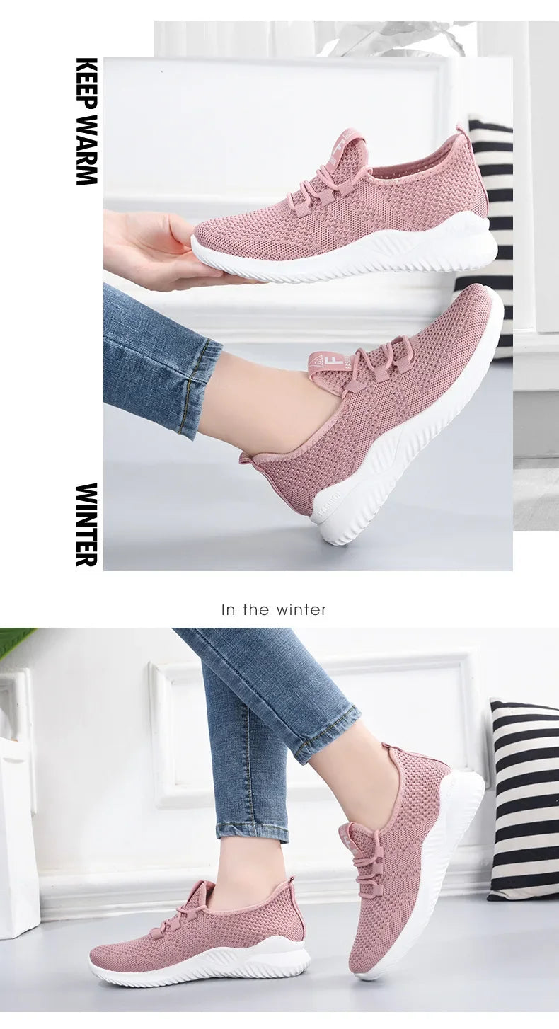 Experience Breathable Comfort with Every Step: Women's Fashionable Platform Sneakers