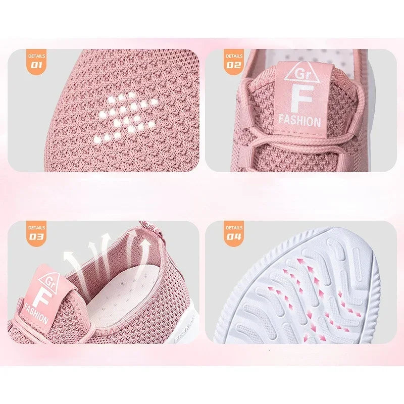 Experience Breathable Comfort with Every Step: Women's Fashionable Platform Sneakers