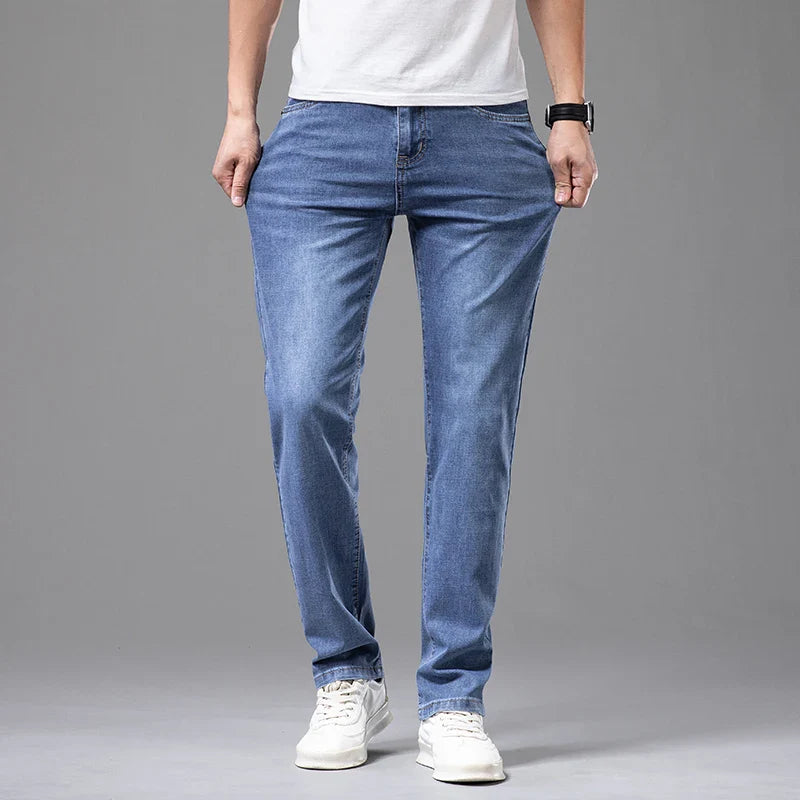 Premium Men's Summer Jeans | Lightweight Straight-Leg Denim