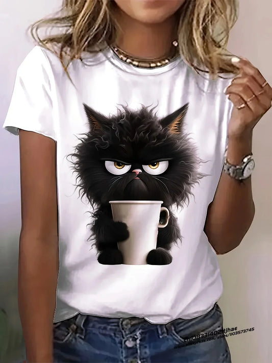 Classic Cat Print T-Shirt: Effortless Style & Everyday Comfort