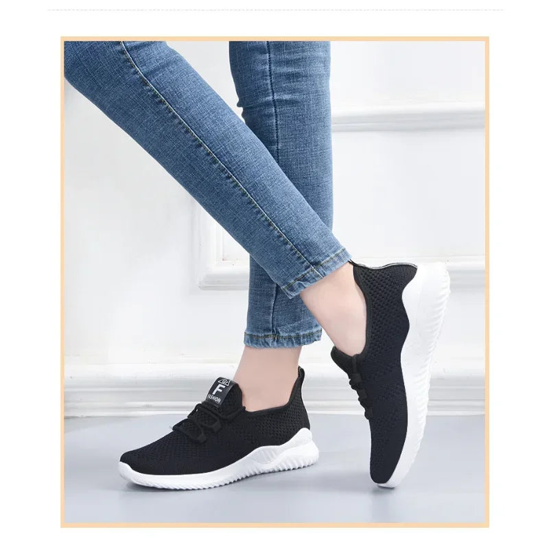 Experience Breathable Comfort with Every Step: Women's Fashionable Platform Sneakers