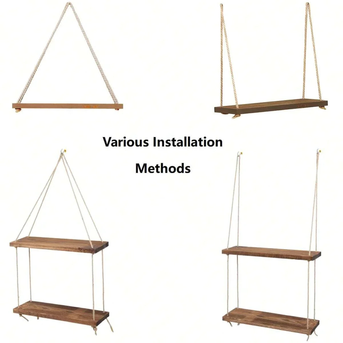 Bring Nature Indoors: Rustic Hanging Swing Shelf for Plants, Décor & More