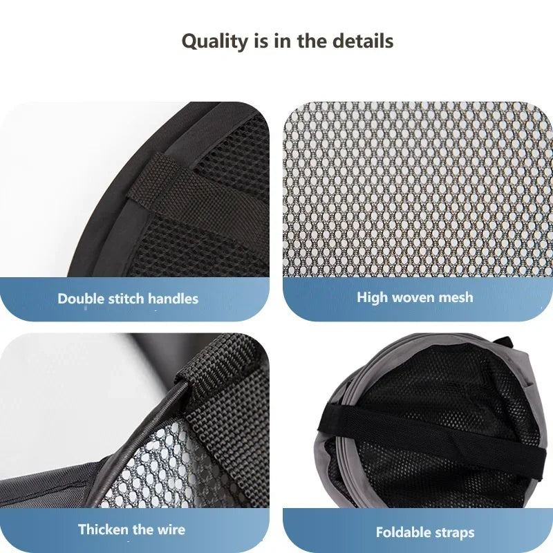 Foldable Laundry Basket | Large Capacity Mesh Hamper | Space-Saving Clothes & Toy Organizer