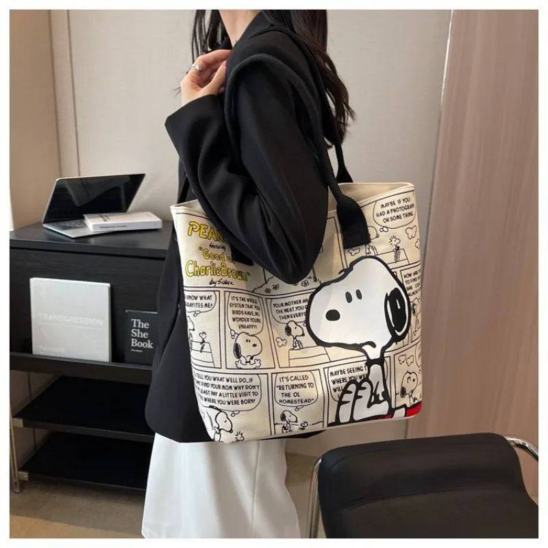 Sanrio Snoopy Tote Bag: Spacious, Stylish, & Perfect for Anime Fans | Versatile Gift for Her