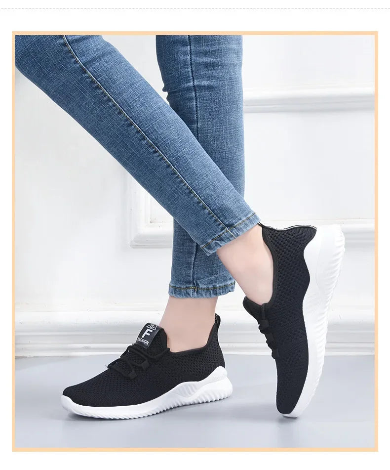 Experience Breathable Comfort with Every Step: Women's Fashionable Platform Sneakers