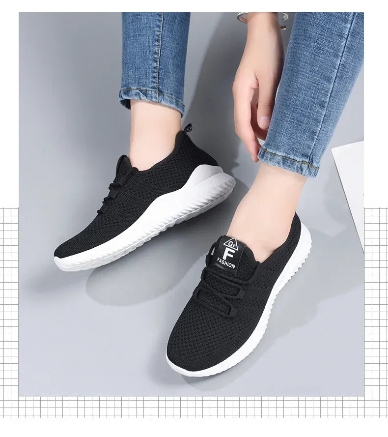 Experience Breathable Comfort with Every Step: Women's Fashionable Platform Sneakers